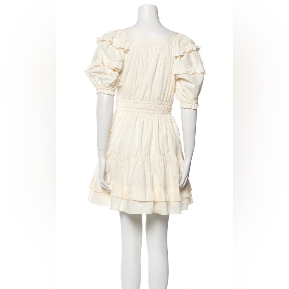 Ulla Johnson Cream Ruffle Mini Dress SZ 4 Cotton Cottagecore Boho - Picture 5 of 9